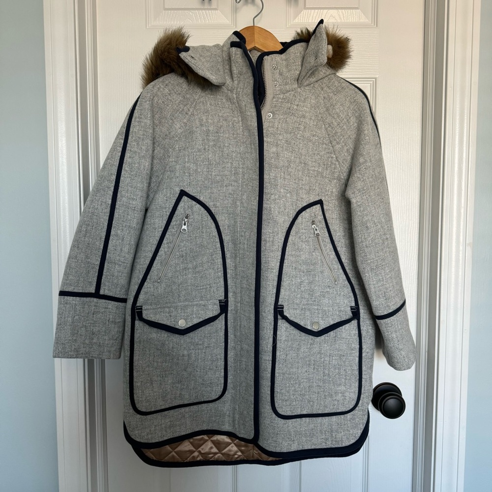 J Crew New chateau parka in Italian stadium-cloth